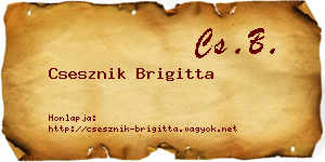 Csesznik Brigitta névjegykártya